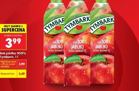 Sok jabłko 100% Tymbark