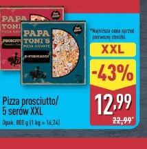 Pizza prosciutto/5 serów XXL