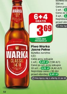 Piwo Warka Jasne Pełne