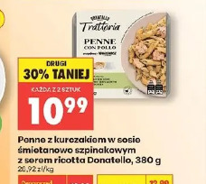 Penne z kurczakiem w sosie śmietanowo szpinakowym z serem ricotta Donatello