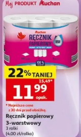 Ręcznik papierowy 3-warstwowy Auchan