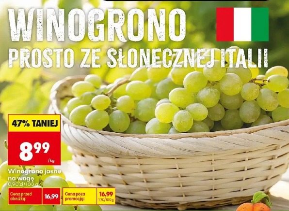 Winogrono jasne na wagę