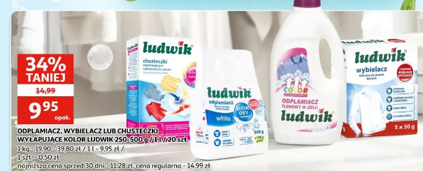 Odplamiacz, wybielacz lub chusteczki wyłapujące kolor Ludwik 250-500 g/11 l/20 szt.