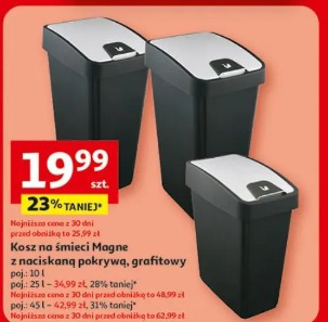 Kosz na śmieci Magne z naciskaną pokrywą, grafitowy