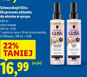 Schwarzkopf Gliss Ekspresowa odżywka do włosów w sprayu