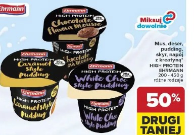 High Protein mus, deser, pudding, skyr, napój z kreatyną EHRMANN
