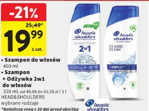 Head & Shoulders szampon do włosów lub szampon + odżywka 2w1 do włosów