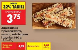 Zapiekanka z pieczarkami, serem, ketchupem i szynką