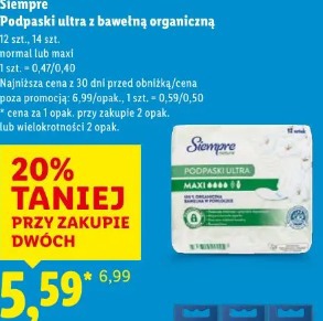 Siempre Podpaski ultra z bawełną organiczną