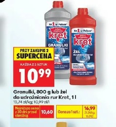 Granulki lub żel do udrożniania rur Kret