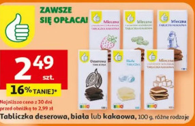 Tabliczka deserowa, biała lub kakaowa