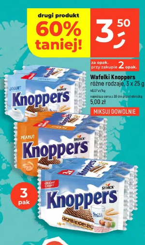 Wafelki Knoppers różne rodzaje