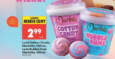Lody Cotton Candy Marletto, 150 ml, Lody Bubble Gum Marletto, 150 ml
