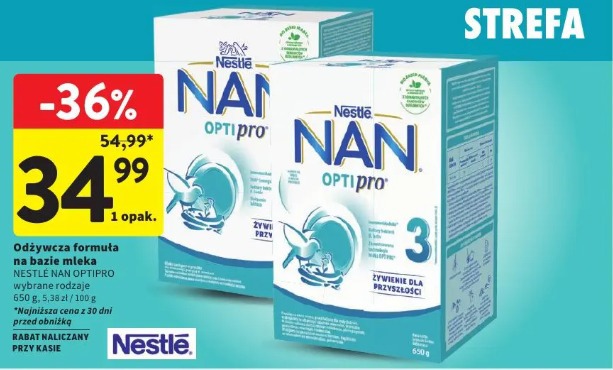 Odżywcza formuła na bazie mleka Nestlé Nan Optipro wybrane rodzaje