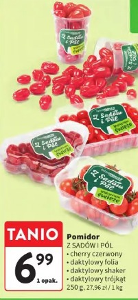 Pomidor Z SADÓW I PÓL cherry czerwony daktylowy folia daktylowy shaker daktylowy trójkąt