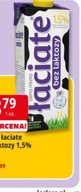 Mleko łaciate bez laktozy 1,5% Mlekpol
