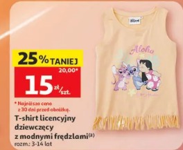 T-shirt licencyjny dziewczęcy z modnymi frędzlami
