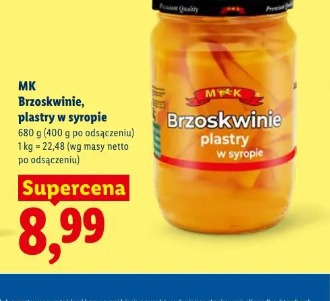 MK Brzoskwinie, plastry w syropie