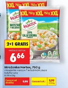 Mrożonka Hortex mieszanka warzyw 7 składników, zupa kalafiorowa