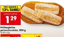 Półbagietka pełnoziarnista, 100 g