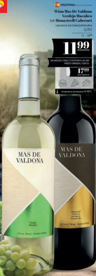 Mas De Valdona Verdejo Macabeo lub Monastrell Cabernet wino