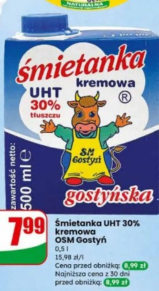 Śmietanka UHT 30% kremowa OSM Gostyń