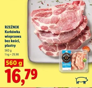 Rzeźnik karkówka wieprzowa bez kości plastry