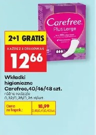 Wkładki higieniczne Carefree, 40/46/48 szt.