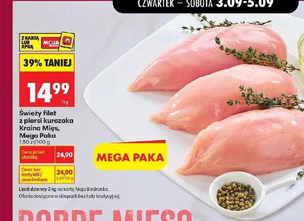 Świeży filet z piersi kurczaka Kraina Mięs Mega Paka