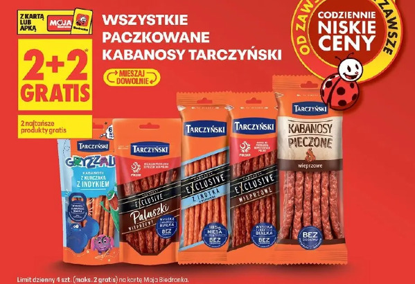 Wszystkie paczkowane kabanosy Tarczyński