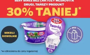 Sery białe bez laktozy Mlekovita drugi, tańszy produkt