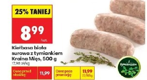 Kiełbasa biała surowa z tymiankiem Kraina Mięs