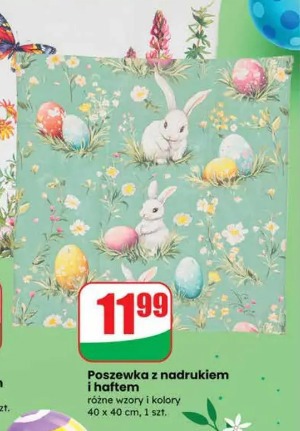 Poszewka z nadrukiem i haftem