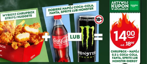 Chrupbox + napój 0,5l: Coca-Cola, Fanta, Sprite lub Monster Energy