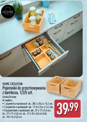 Home Creation Pojemniki do przechowywania z bambusa, 1/2/5 szt.