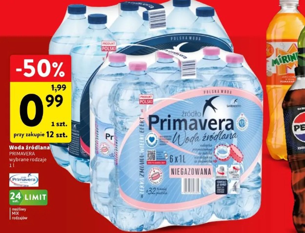 Woda źródlana Primavera wybrane rodzaje