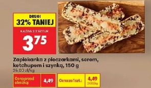 Zapiekanka z pieczarkami, serem, ketchupem i szynką