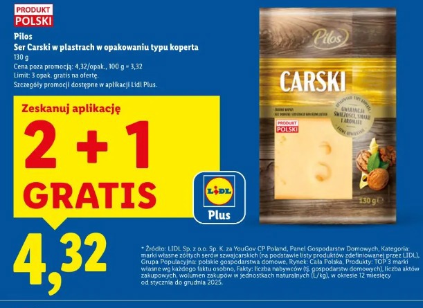 Pilos Ser Carski w plastrach w opakowaniu typu koperta