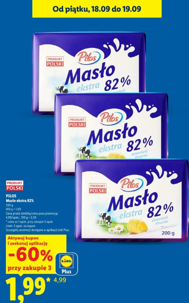 Masło ekstra 82% Pilos