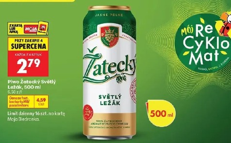 Piwo Žatecký Světlý Ležák, 500 ml