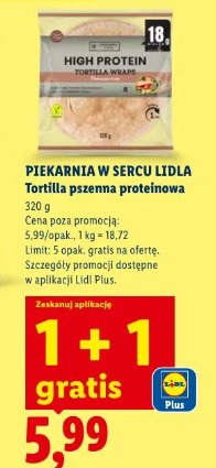 Piekarnia w Sercu Lidla Tortilla pszenna proteinowa