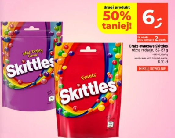Draże owocowe Skittles