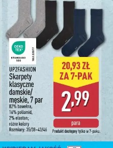 UP2Fashion Skarpety klasyczne damskie/męskie, 7 par