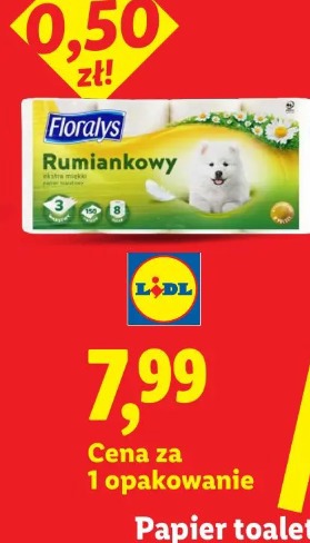 Floralys Rumianokowy papier toaletowy 3-warstwowy