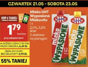 Mleko UHT Wypasione Mlekovita