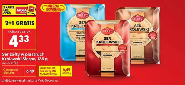 Ser żółty w plastrach Królewski Sierpc
