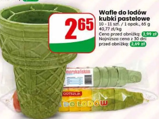 Wafle do lodów kubki pastelowe