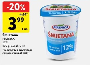 Śmietana PIĄTNICA 12%
