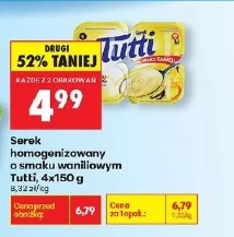 Serek homogenizowany o smaku waniliowym Tutti