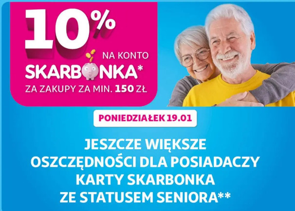 10% na konto Skarbonka za zakupy za min. 150 zł